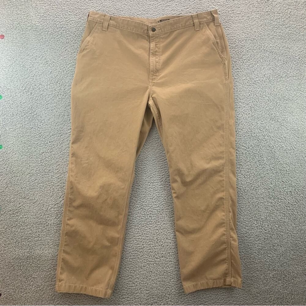 Carhartt Relaxed Fit Twill 5-Pocket Work Dark Khaki Pants Men's - Size: 42